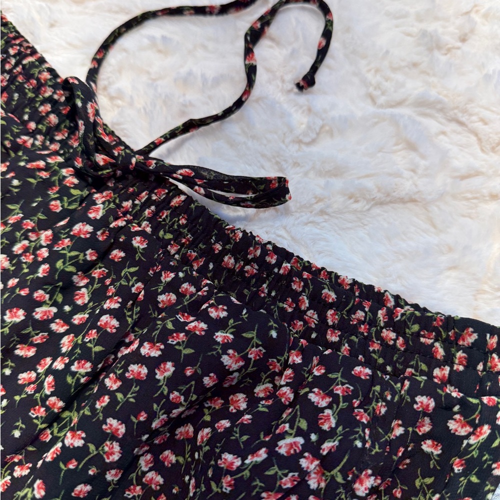 Sienna Sky Black Floral Bohemian Mini Skirt- Medium - Picture 8 of 11